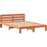 vidaXL Posteljni okvir brez vzmetnice voščeno rjav 120x200 cm borovina | Shoptok.si