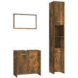 Maison Chic Kopalniški sestavi - Kopalniška garnitura 3-delna dimljeni hrast inženirski les, (21787541) | Shoptok.si