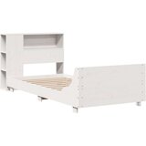  Posteljni okvir brez vzmetnice bel 75x190 cm trdna borovina | Shoptok.si