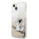 Karl Lagerfeld KLHCP13SGCFD za iPhone 13 mini zlata prozorna trda zaščita z bleščicami - Choupette Fun | Shoptok.si