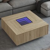 vidaXL Stolić s beskonačnim LED svjetlima boja hrasta 100x100x40 cm | shoptok.hr