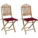 Maison Chic Zložljivi Vrtni Stoli - Stol za vrti 2 kosa z blazinami bambus JS2712, (21876406) | Shoptok.si