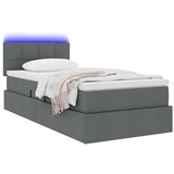  Krevet s prostorom za pohranu s LED-om Tamno siva 90 x 190 cm | shoptok.hr