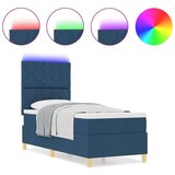 Box LED Box Spring Postelja z vzmetnico Modra 80 x 200 cm blago, (5000128361) | Shoptok.si