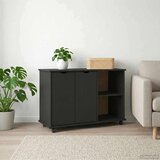  Mobilni ormar Crna 100 x 39 x 65 5 cm Čvrsto borovo drvo - Crna | shoptok.hr
