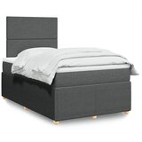 vidaXL Box spring postelja z vzmetnico temno siva 120x190 cm blago | Shoptok.si