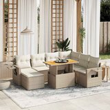 Maison Chic Seti vrtnega pohištva - Vrtna garnitura - Vrtni pohištvo set 8-delna z blazinami bež poli ratan, (21800626) | Shoptok.si