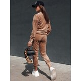 DStreet Set of women's velour URBANVELVET light brown Cene
