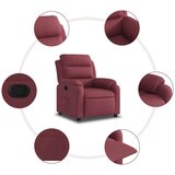  Naslonjač od tkanine crvena boja vina | shoptok.hr