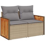 vidaXL 9-dijelni set vrtnih sofa s jastucima bež od poliratana bagrem | shoptok.hr