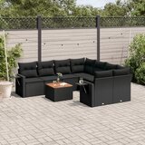  9-dijelni set vrtnih sofa s jastucima crni od poliratana | shoptok.hr