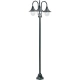  Vrtna trostruka stupna svjetiljka od aluminija E27 220 cm tamnozelena | shoptok.hr