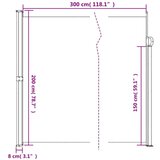  Zložljiva stranska tenda bela 200x300 cm | Shoptok.si