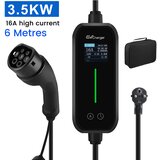 JUNSUN Type 2 polnilni kabel Schuko 3,68kW [1-fazni, 6m, 6-16A], EV polnilec z nadzorovanim digitalnim zaslonom za električne avtomobile, (21989617) | Shoptok.si