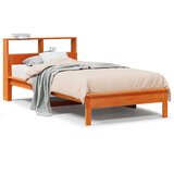 vidaXL Knjižna postelja brez ležišča vošč. rjava 90x200 cm borovina | Shoptok.si