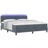 vidaXL Box Spring postelja z vzmetnico in LED temno siva 180x200 cm žamet | Shoptok.si