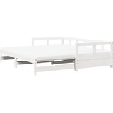  Dnevni krevet na razvlačenje s madracima 90x200 cm od borovine | shoptok.hr