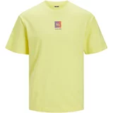 Jack & Jones Majica 'BEECH' žuta / tamno ljubičasta / narančasta