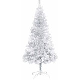 Umjetno osvijetljeno božićno drvce i kuglice srebrno 120 cm PET | shoptok.hr
