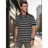 DStreet Koszulka męska polo w paski czarna | shoptok.hr