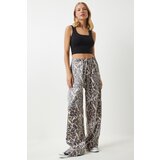  Women's Black Beige Leopard Patterned Palazzo Trousers | Eponuda.ba