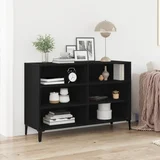 vidaXL Stranska omara Črna Oreh 103,5x35x70 cm Inženirski les, (22046451)