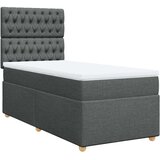 vidaXL Box spring postelja z vzmetnico temno siva 90x200 cm blago | Shoptok.si