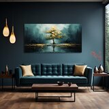  Sodoben stenski dekor Zlati odsev v jezeru - PREMIUM ART | Shoptok.si