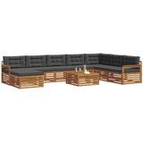  Set vanjskih sofa 9 pcs Prirodna i antracit Čvrsto drvo akacije | Eponuda.com