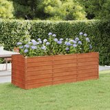 vidaXL Vrtna greda siva 240x80x77 cm vremensko odporno jeklo | Shoptok.si