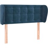  Vzglavje z ušesi temno modro 83x23x78/88 cm žamet, (20933243) | Shoptok.si