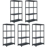  Stalci za pohranu 5 kom crni 60 x 30 x 138 cm plastični | shoptok.hr