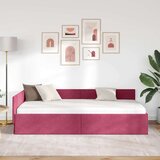  Kutni okvir kreveta Vinska crvena 90 cm x 200 cm Baršun | shoptok.hr