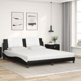Krevet s madracem Zadar crno-bijeli 180 x 200 cm od umjetne kože | Eponuda.ba