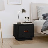  Noćni ormarić crna 40 x 34 x 35 cm od masivne borovine | shoptok.hr