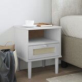  The Living Store Nočna omarica SENJA videz ratana bela 40x35x48 cm borovina - Nočna Omarica, (21500583) | Shoptok.si