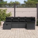  Sjedeća garnitura za vrt 6 kom. Crna poliratan 242.5 x 132.5 x 85 cm | Shoptok.si