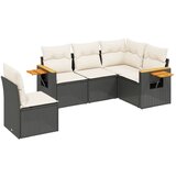 Maison Chic Seti vrtnega pohištva - Vrtna garnitura - Vrtni pohištvo set 5-delna z blazinami črn poli ratan, (21820908) | Shoptok.si