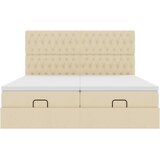  Otomanski okvir kreveta s madracima krem 160x200cm od tkanine | shoptok.hr