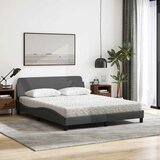 Krevet s madrac Dover svjetlosivi 160x200cm tkanina | Eponuda.com