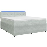  Boxspring krevet s madracem Svjetlosiva 200 x 200 cm Baršun | shoptok.hr