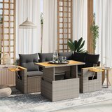 The Living Store Vrtna sedežna garnitura 5-delna z blazinami siv poli ratan - Vrtna Sedežna Garniture, (21476423) | Shoptok.si