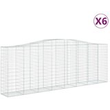  Obokane gabion košare 6 kosov 400x50x140/160cm pocinkano železo, (20758179) | Shoptok.si