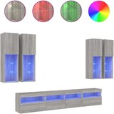 7-dijelni set zidnih TV ormarića LED boja hrasta sonome | shoptok.hr