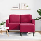 SOFA 2-sjed s ležaljkom u obliku slova L vino crveno 125 cm | Eponuda.com