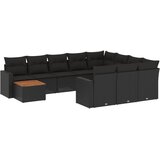  11-dijelni set vrtnih sofa od poliratana s jastucima crni | shoptok.hr