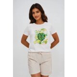 Marisse T-Shirt With A Tropical Print, White | ePonuda.com