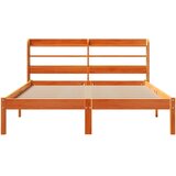  Okvir kreveta s uzglavljem voštano smeđi 135x190 cm od borovine | shoptok.hr