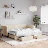  Dnevni krevet na razvlačenje s ladicama krem 90x200 cm tkanina | shoptok.hr
