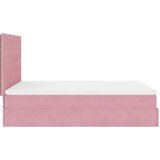  Otomanska postelja z vzmetnicami roza 140x190cm žamet, (22054037) | Shoptok.si